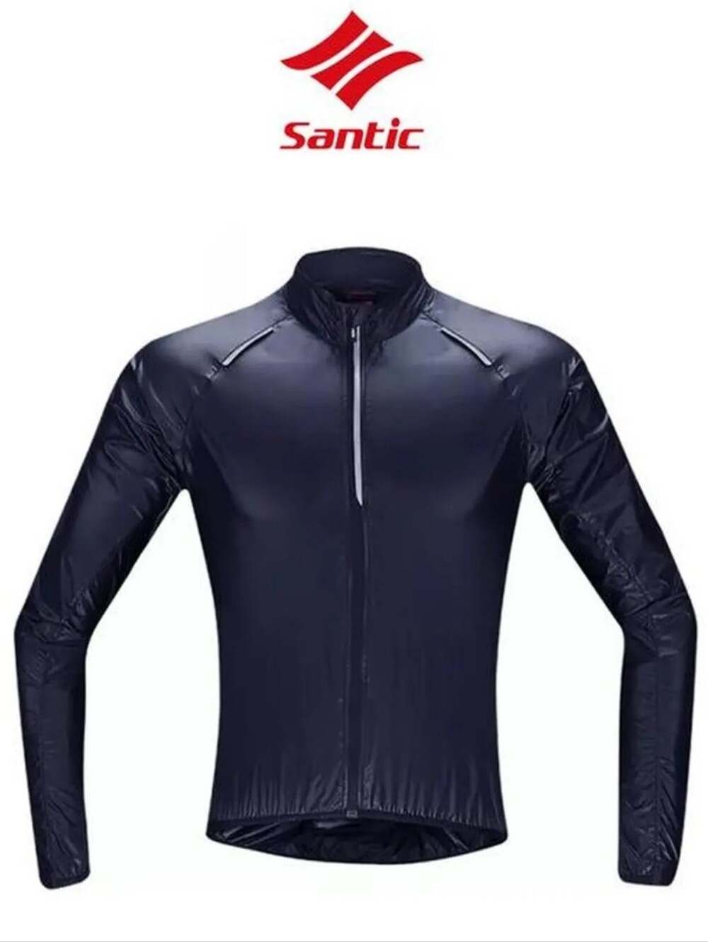 Santic Boundless Cycling Windproof Navy Blue Water-Resistant Rain Jacket